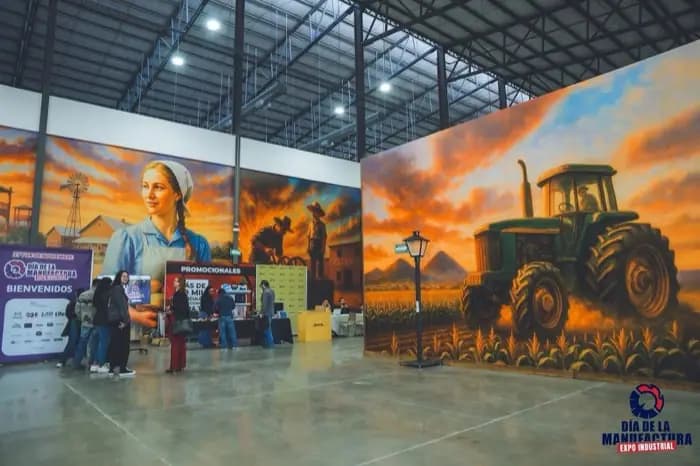 Área de maquinaria agrícola del piso de exposición.